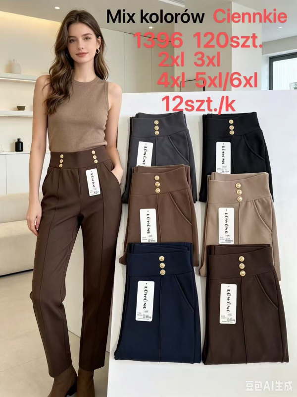 Spodnie damskie Roz 2XL-6XL, Mix Kolor Paczka 12 szt